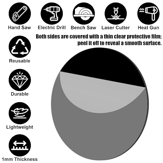 30Pcs 1 inch Black Acrylic Discs Acrylic Circle Blanks | 0.04inch Thick Round - Image 4