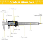 Adoric Digital Caliper, Electronic Digital Caliper Stainless Steel Body - Image 2