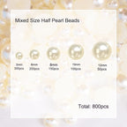 Flatback Pearls Beads for Crafts, Half Pearl Beads for Crafting - Image 4