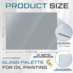 Nuanchu 2 Pcs 12 x 16 Inches Neutral Grey Tempered Glass Palette - Image 4