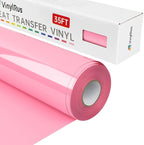 VinylRus Heat Transfer Vinyl-12” x 35FT Pink Iron on Vinyl Roll by VinylRus