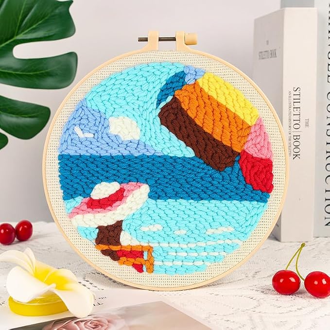 Holiday Punch Needle Kit for Beginners, Crochet Kit for Adult, Home Decor - Image 2