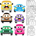 6 Styles Cute Anthropomorphic Car Metal Cutting Dies Cartoon Vehicle Die Cuts by DELORIGIN