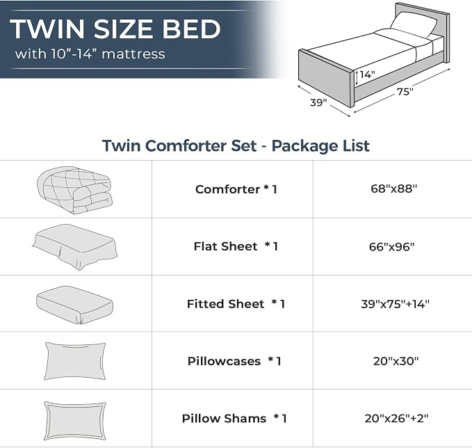 HEVUMYI Khaki Twin Comforter Set - Image 8