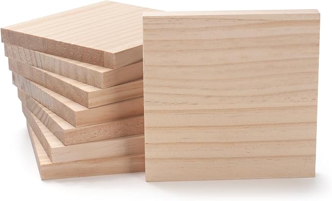 5″ X 5″ Wood Squares Wooden Blocks by Coowayze