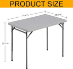 Folding Table 3ft Rectangular All-Occasion Plastic Folding Event Table - Image 3