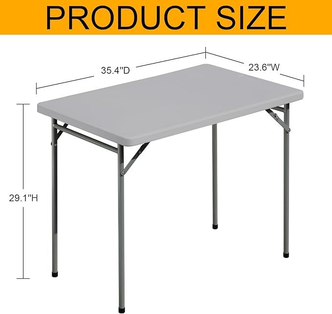 Folding Table 3ft Rectangular All-Occasion Plastic Folding Event Table - Image 3