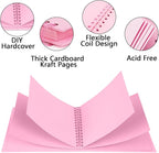 7x7 Inch DIY Scrapbook Photo Album, Hardcover Kraft Paper Acid-Free, 20 Sheets - Image 5