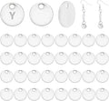 PH PandaHall 100 Pcs 304 Stainless Steel Flat Round Blank Stamping Tag Pendants by PHPandaHall