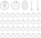 PH PandaHall 100 Pcs 304 Stainless Steel Flat Round Blank Stamping Tag Pendants by PHPandaHall
