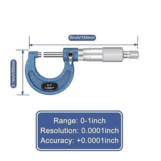 HDLNKAK Outside Micrometer Set, 0-4" Machinist Micrometer, 0.0001" Graduation - Image 3