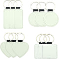 12 Pcs Sublimation Blank Keychains, PU Leather White Keychains Ornament Pendants by Goodhelperathome
