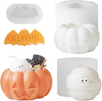 3 Pcs Halloween Candle Silicone Molds Set, DIY Letter Bat, Mummy Ball and 3D by Unknown