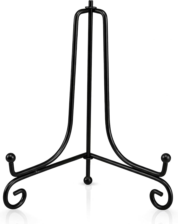 Artliving Plate Stands for Display, 8 Inch Black Iron Easel Plate Display Photo by Artliving