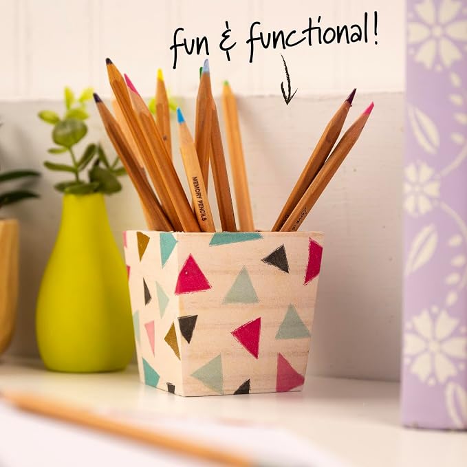 Plaid Unfinished Wood Square Planter - Image 5