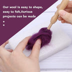 QMNNMA Wool Roving Bulk, 8.82oz Needle Felting Wool-Dark Purple | Wool Roving - Image 5
