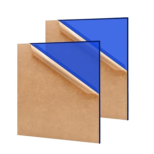 2 Pack 12'' x 12'' Translucent Blue Acrylic Sheet, 3mm Thick Acrylic Plastic by Unknown