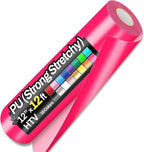 12" x 12ft Heat Transfer Vinyl Rolls, PU HTV Vinyl Neon Pink by Sooez