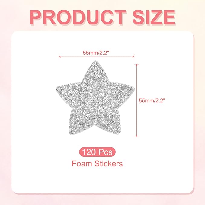 PATIKIL 2.2"x2.2" Star Foam Stickers - Image 2