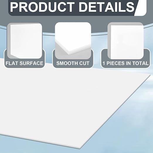 Wonderjune 24" x 48" x 1/8" White Acrylic Sheets Translucent White Cast Acrylic - Image 3