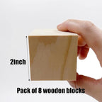 Wood Blocks for Crafts, Unfinished Wood Cubes, 2 Inch Natural Wooden Blocks - Image 2