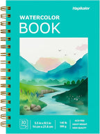 Watercolor Paper Pad, 5.5"x8.5" Water Color Paper, 140lb/300gsm Artist Painting by Hapikalor
