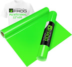 VINYL FROG Neon Green Heat Transfer Vinyl Roll 12" x5ft Matte HTV Vinyl | Neon by VINYLFROG