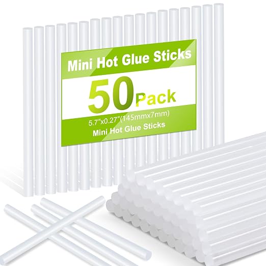 50 Pack Mini Hot Glue Sticks, Hot Glue Gun Sticks by Bjabtan