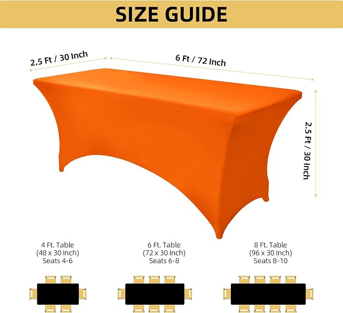 6-Pack 6ft Spandex Table Covers - Image 4