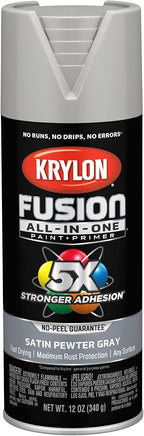 Krylon Fusion All-In-One Satin Spray Paint & Primer, Pewter Gray by Krylon%C2%AE