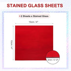 PATIKIL 4 x 4 Inch Transparent Stained Glass Sheets, 2 Sheets Mosaic Glass - Image 2