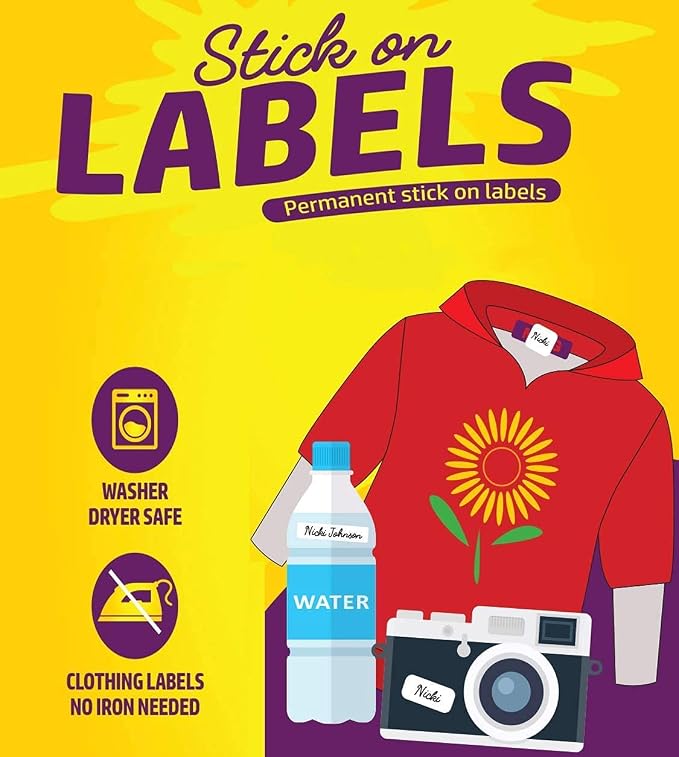 Personalized Name Labels for Kids – 60 Waterproof Peel-and-Stick Labels for - Image 7