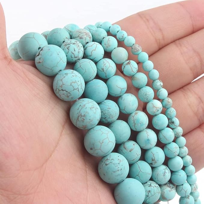 8mm Matte Turquoise Bead, 15-Inch Matte Round Loose Stone Beads - Image 7