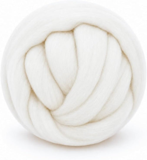 1.76oz Wool Roving: Needle Felting Wool White Roving Wool Felting Supplies Pure by Gipony