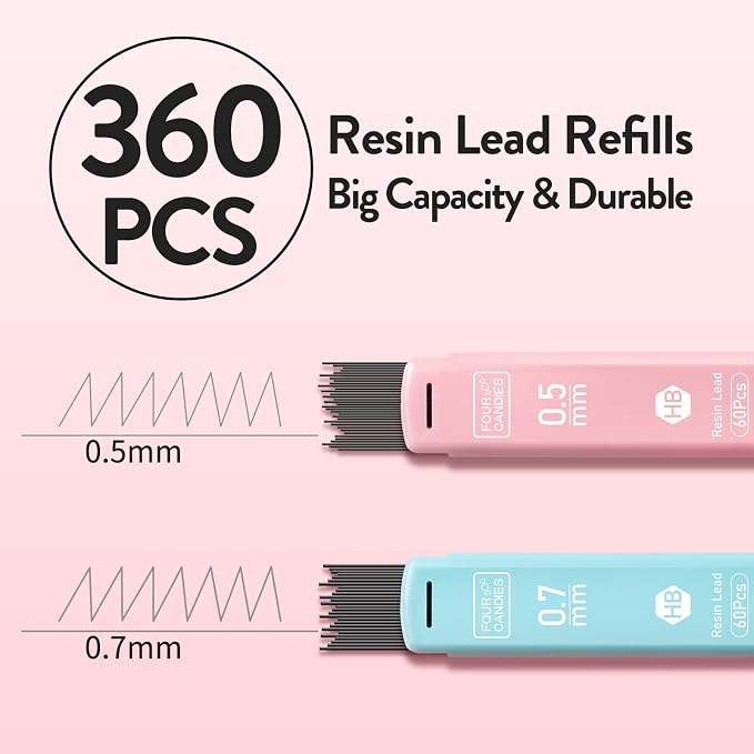 Four Candies Cute Mechanical Pencil Set, Aesthetic School Supplies - Image 2