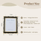 Cuspin 8x10 Picture Frame Black and Gold Frames, Ornate Textured Hand-Crafted - Image 5