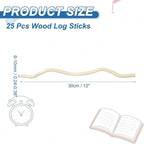 PATIKIL 25 Pcs 12inch Wood Log Sticks, 0.24-0.39inch in Diameter Natural - Image 2
