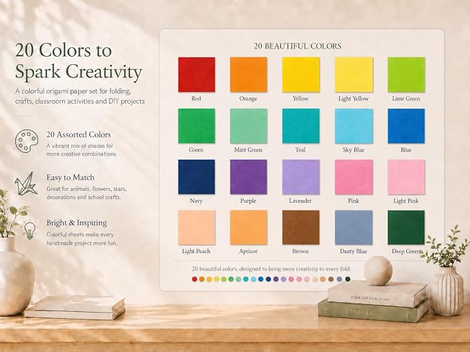 Origami Paper 200 Sheets 6 x 6 Inch Double Sided Colored Paper | Easy to Fold - Image 5