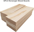 6PCS Rectangle Wood Boards Unfinished Wood Blocks - Image 2
