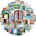 50PCS Window Flower Stickers Aesthetic PET Transparent Beside The Window Decal - Image 3