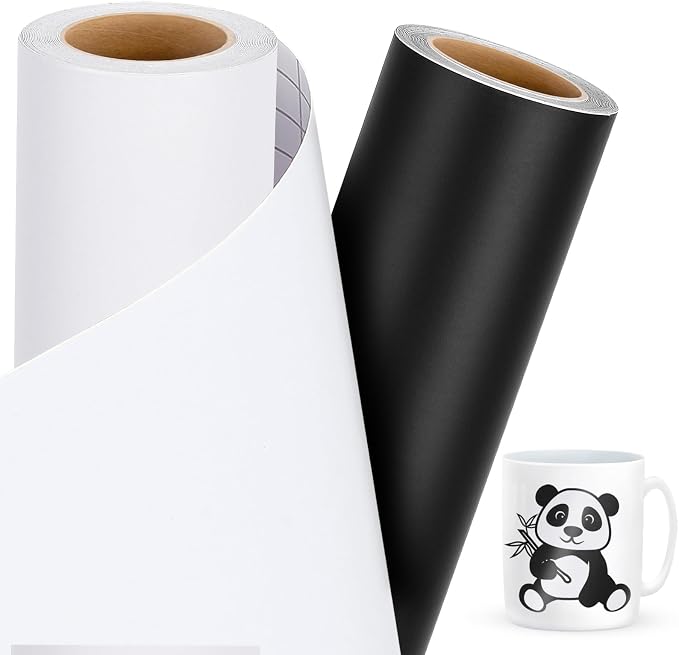 ilmagine Vinyl Matte Permanent Vinyl- 2 Rolls of 12'' x 20 FT Black and White by IModeur