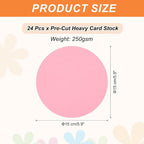 MECCANIXITY 24 Pcs Circle Card Stock, 5.9 Inch Round Cutouts Paper Thick - Image 2