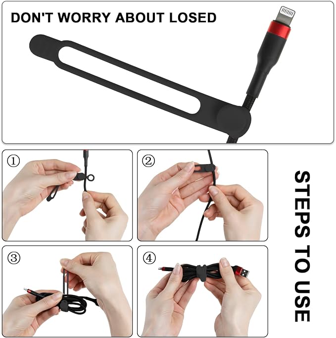 24Pcs Silicone Cable Straps Cord Organizer - Image 3