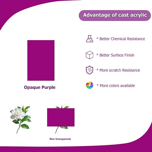 2 Pack 8'' x 12'' Opaque Purple Acrylic Sheet, 3mm Thick Acrylic Plexiglass - Image 5