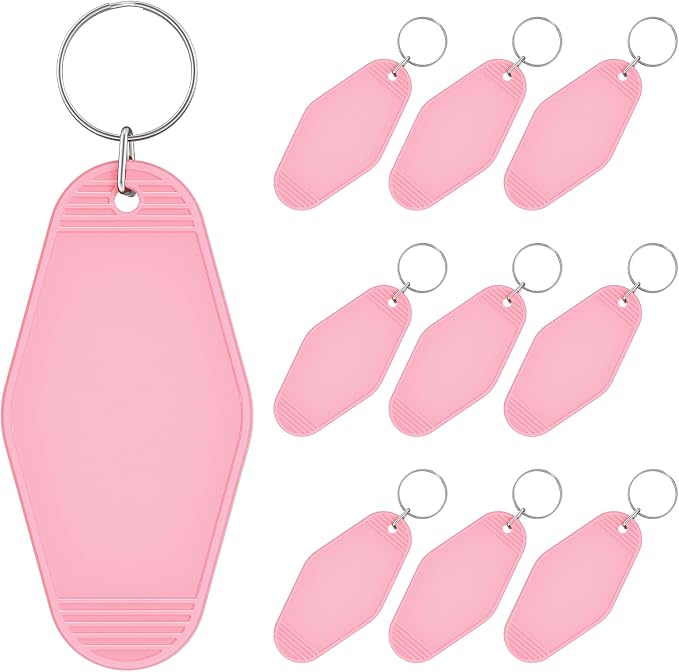 Uniclife 10 Pcs Blank Hotel Keychain Tags, Vintage Motel Keychain by UnicLife