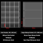 ANKHOH Zippered Coin Collection Book, 200 Pockets and 30 Bill Sleeves | PU - Image 5