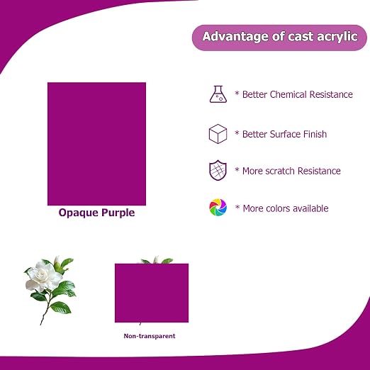 2 Pack 16'' x 20'' Opaque Purple Acrylic Sheet, 3mm Thick Acrylic Plastic Sheet - Image 5