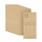12 mm Baltic Birch Plywood 1/2 x 6 x 12 Inch, Box of 12 B/BB Grade Craft Wood by Woodpeckers