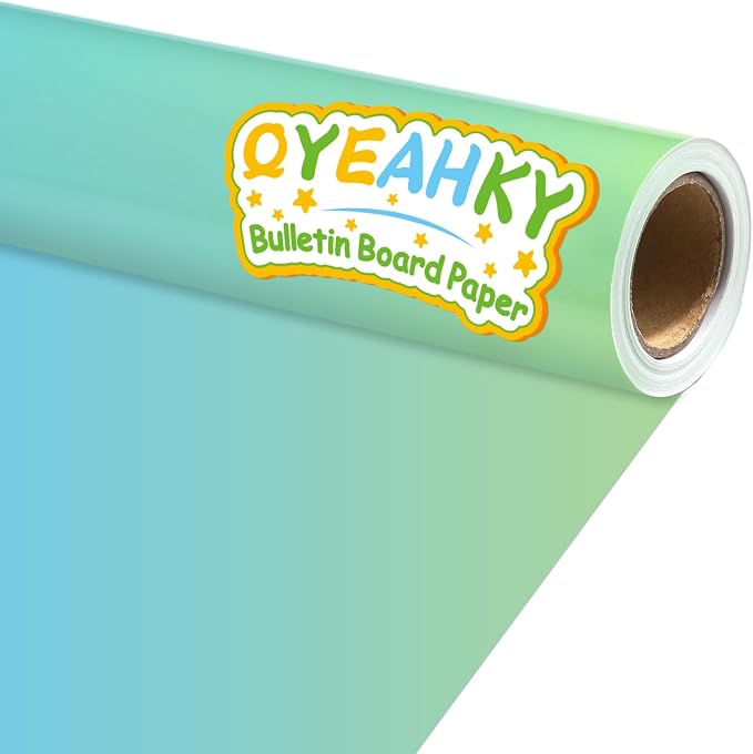 Qyeahkj 17.7in x 20ft Bulletin Board Paper Roll Bulletin Board Background Paper by Qyeahkj