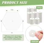 1200 PCS Hexagon Piecing Paper Templates, 0.5" White Paper templates, Quilting - Image 2